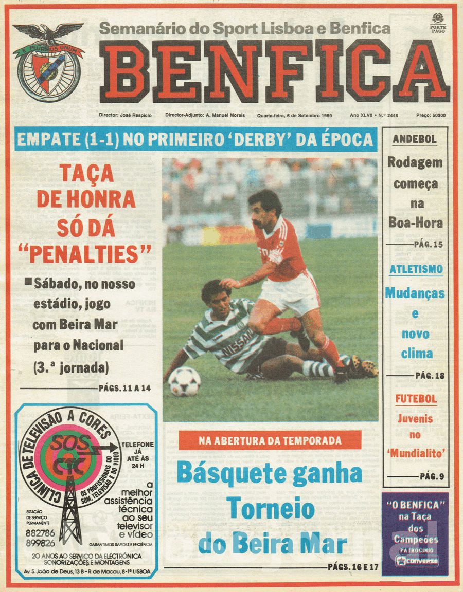 jornal o benfica 2446 1989-09-06